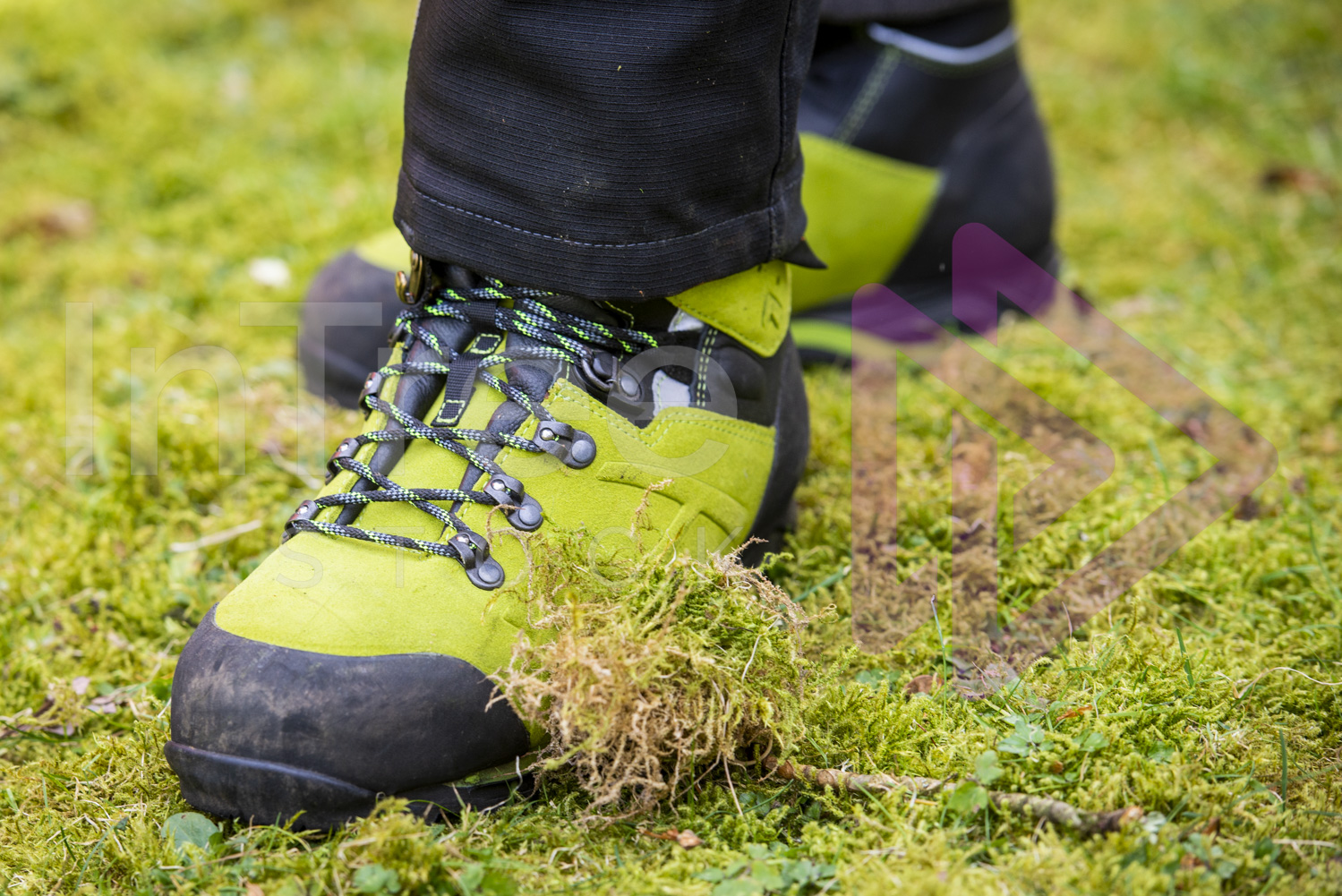 Green chainsaw protective boots