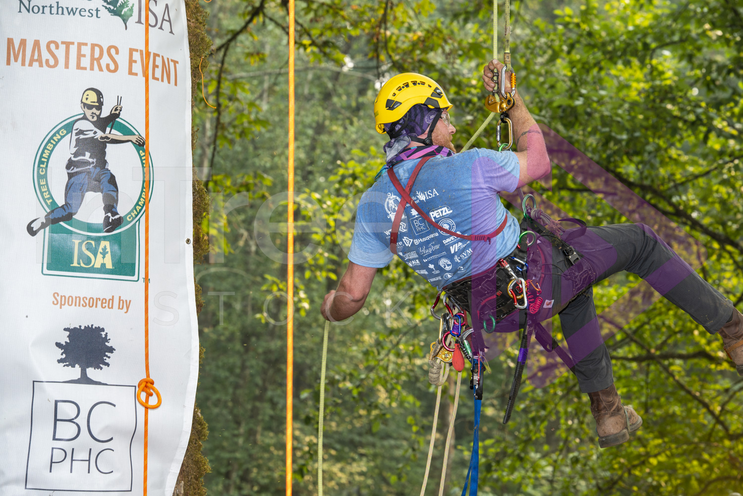 Male climber on rope