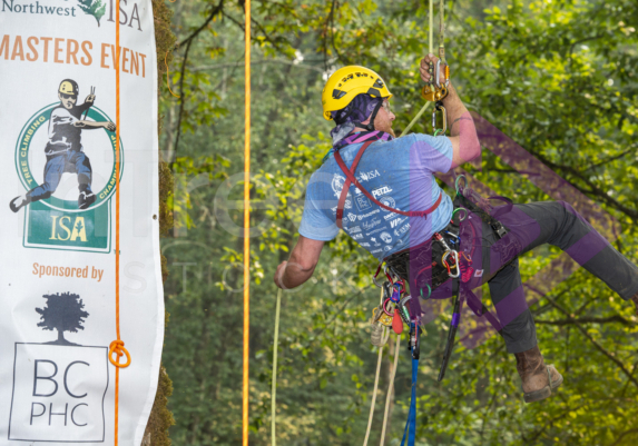 Male climber on rope