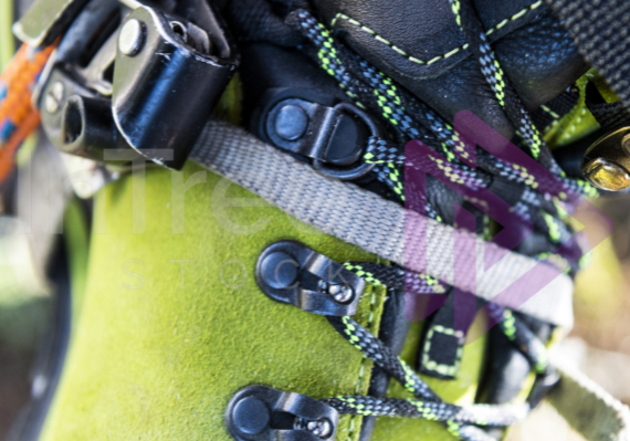 Laces and foot ascender close up Laces and foot ascender close up
