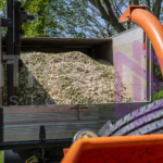 Wood chip in back of chip truck